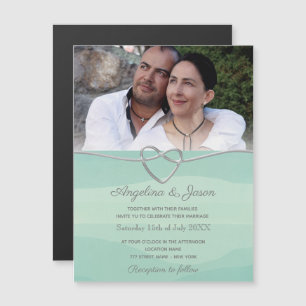 Einfache Hochzeit der Wasserfarbe Grün Magneteinladung