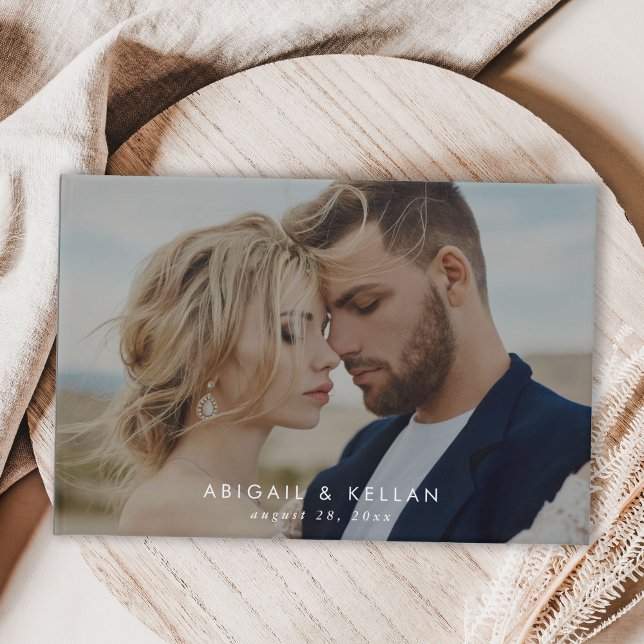 Einfache Hochzeit des Minimalistischen Fotos Gästebuch (Von Creator hochgeladen)