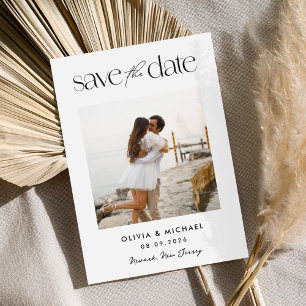 Einfache Hochzeit des modernen Fotos Save The Date