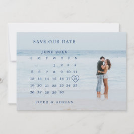 Einfache Hochzeit des Navy Blue Foto Save The Date