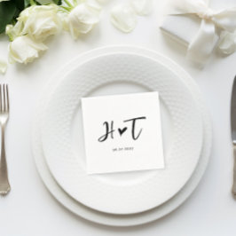 Einfache Hochzeit eines Pinselstrichs Serviette