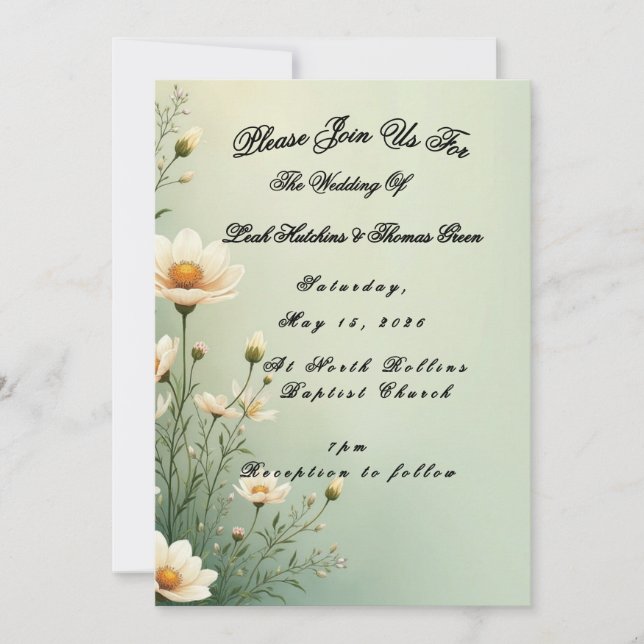 Einfache Hochzeit  Einladung (Vorderseite)