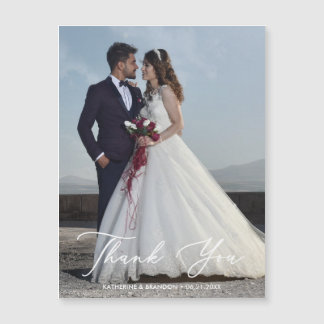 Einfache Hochzeit Foto Danke Magnetkarte