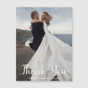 Einfache Hochzeit Foto Danke Magnetkarte
