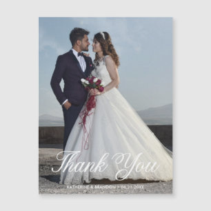 Einfache Hochzeit Foto Danke Magnetkarte