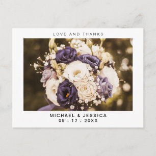 Einfache Hochzeit Foto Dankeschön Karte