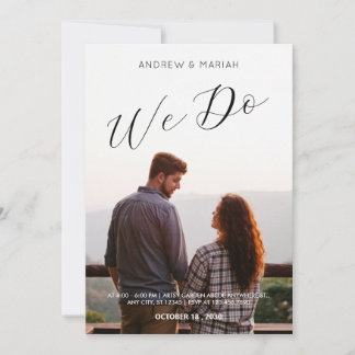 Einfache Hochzeit Foto minimalistisch Einladung