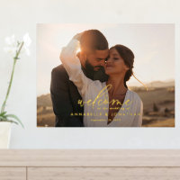 Einfache Hochzeit Foto willkommen Eukalyptus