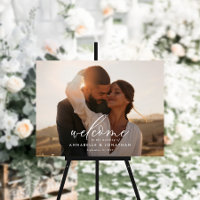 Einfache Hochzeit Foto willkommen Eukalyptus