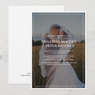 Einfache Hochzeit für moderne Fotos Einladung