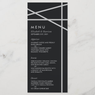 Einfache Hochzeit geometrischer Art Menükarte