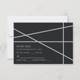 Einfache Hochzeit geometrischer Art RSVP Karte