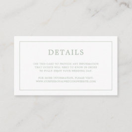 Einfache Hochzeit Green Monogram Elegant Wedding Begleitkarte