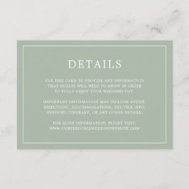 Einfache Hochzeit Green Monogram Elegant Wedding Begleitkarte