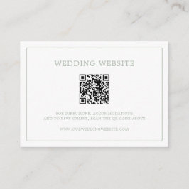 Einfache Hochzeit Grüne Monogram QR Code Elegante  Begleitkarte