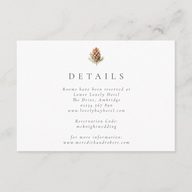 Einfache Hochzeit im Cone Cone Begleitkarte (Vorderseite)