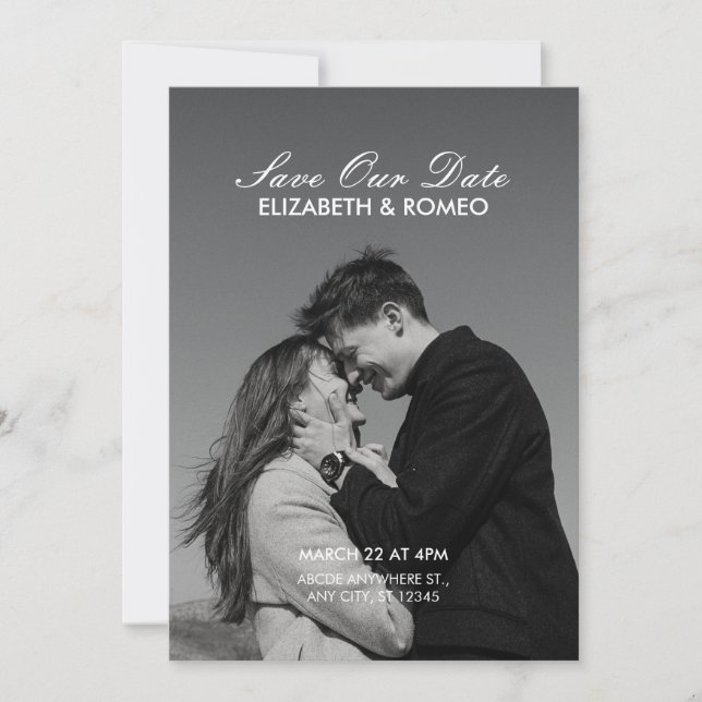 Einfache Hochzeit im Foto Save The Date (Vorderseite)