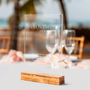 Einfache Hochzeit im liebenden Gedächtnis Acrylschild