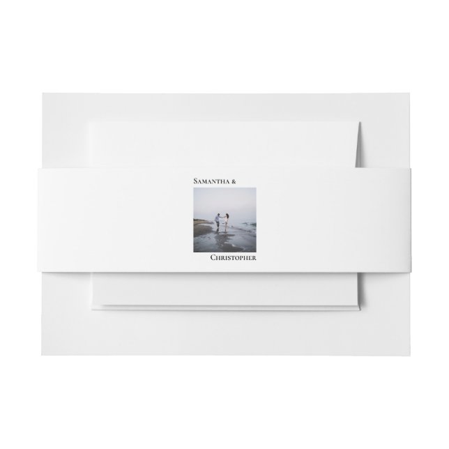 Einfache Hochzeit im Minimalistischen Foto Einladungsbanderole (Vorderseite Beispiel)