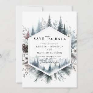 Einfache Hochzeit im Wasserfarbengebirge Save The Date