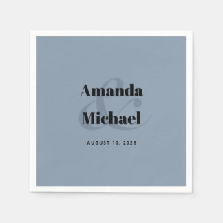 Einfache Hochzeit in Dusty Blue Moderne Minimalist Serviette