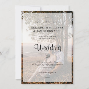 Einfache Hochzeit in eleganten Verlobungen Foto Einladung
