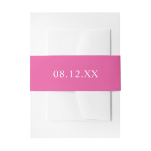 Einfache Hochzeit in heißen Rosa Einladungsbanderole