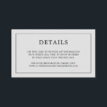 Einfache Hochzeit in hellgrauem Monogramm Begleitkarte<br><div class="desc">Einfache, kleine Hochzeitszimmerkarte mit modernem und elegantem Design, umgeben von einem dünnen Rahmen und einem Monogramm auf der Rückseite. Alle Designelemente sind schwarz über einem hellgrauen Hintergrund und können im Designbearbeitungstool geändert werden. Ein elegantes und stilvolles Design, das sich ideal für ein minimalistisches Paar eignet. Benutzen Sie diese Umzäunungskarten, um...</div>