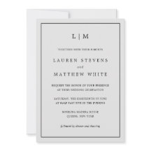 Einfache Hochzeit in hellgrauem Monogramm