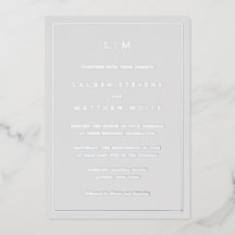 Einfache Hochzeit in hellgrauem Monogramm