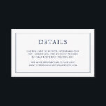 Einfache Hochzeit in Navy Blue Monogram Begleitkarte<br><div class="desc">Einfache, kleine Hochzeitszimmerkarte mit modernem und elegantem Design, umgeben von einem dünnen Rahmen und einem Monogramm auf der Rückseite. Alle Designelemente sind in marineblau und können im Designbearbeitungstool geändert werden. Ein elegantes und stilvolles Design, das sich ideal für ein minimalistisches Paar eignet. Benutzen Sie diese Umzäunungskarten, um Anweisungen und andere...</div>