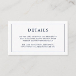 Einfache Hochzeit in Navy Blue Monogram Begleitkarte