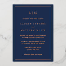 Einfache Hochzeit in Navy Blue Monogram