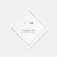 Einfache Hochzeit in Navy Blue Monogram