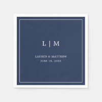 Einfache Hochzeit in Navy Blue Monogram