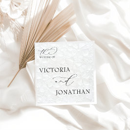 Einfache Hochzeit in Weiß und Schwarz Serviette