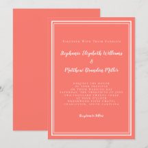 Einfache Hochzeit Minimalistisch Chic Coral White