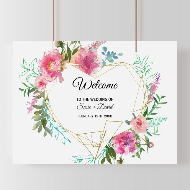 Einfache Hochzeit mit botanischem und blumengeschm Poster (Von Creator hochgeladen)