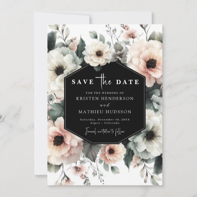 Einfache Hochzeit mit Flora und Fauna Save The Date (Vorderseite)