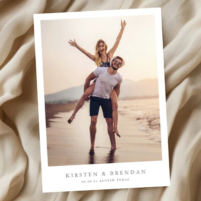 einfache Hochzeit mit Foto Save The Date (Von Creator hochgeladen)