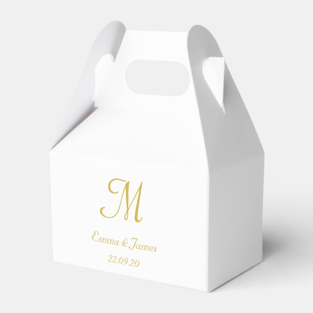 Einfache Hochzeit mit Gold & White Script Geschenkschachtel (Vorderseite)