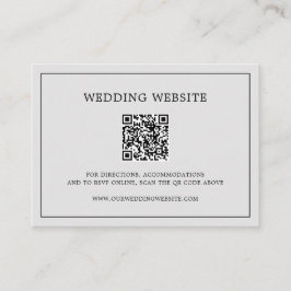 Einfache Hochzeit mit hellgrauem QR-Code Begleitkarte