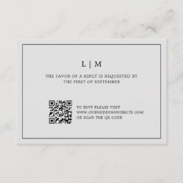 Einfache Hochzeit mit hellgrauem QR-Code RSVP Karte