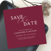 Einfache Hochzeit mit Lila und weißer Typografie