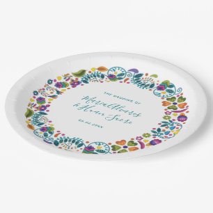 Einfache Hochzeit mit mexikanischer Flora Personal Pappteller