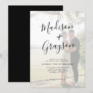 Einfache Hochzeit mit Minimalistischem modernen Fo Einladung