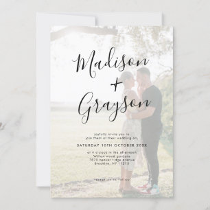 Einfache Hochzeit mit Minimalistischem modernen Fo Einladung
