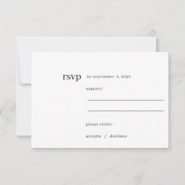Einfache Hochzeit mit moderner Chic-Form der schwa RSVP Karte