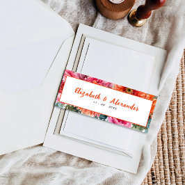 Einfache Hochzeit mit Orange und Rosa Einladungsbanderole