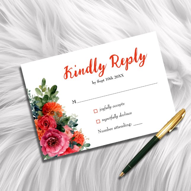 Einfache Hochzeit mit Orangenblüten RSVP Karte (Von Creator hochgeladen)